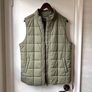 Pink Tartan Quilted Mock Neck Vest Green